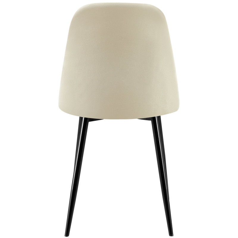 Ensemble de 4 chaises Giverny en tissu crème