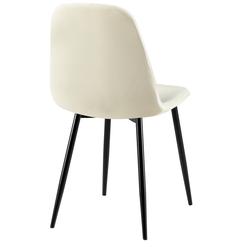 Ensemble de 4 chaises Giverny en tissu crème