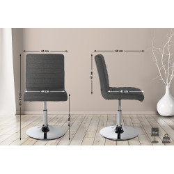 Ensemble de 2 chaises de salle à manger Elvas, tissu gris foncé