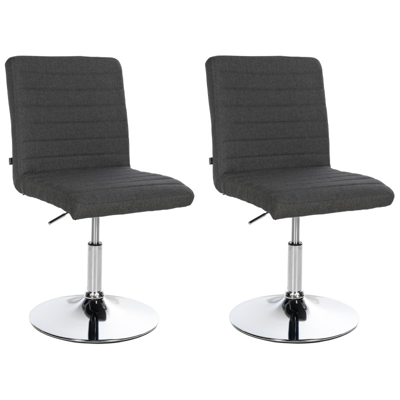 Ensemble de 2 chaises de salle à manger Elvas, tissu gris foncé