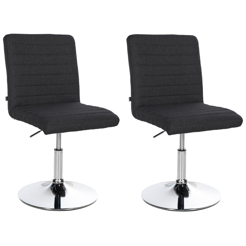 Ensemble de 2 chaises de salle à manger Elvas, tissu, noir