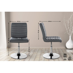 Ensemble de 2 chaises de salle à manger Elvas, similicuir, gris