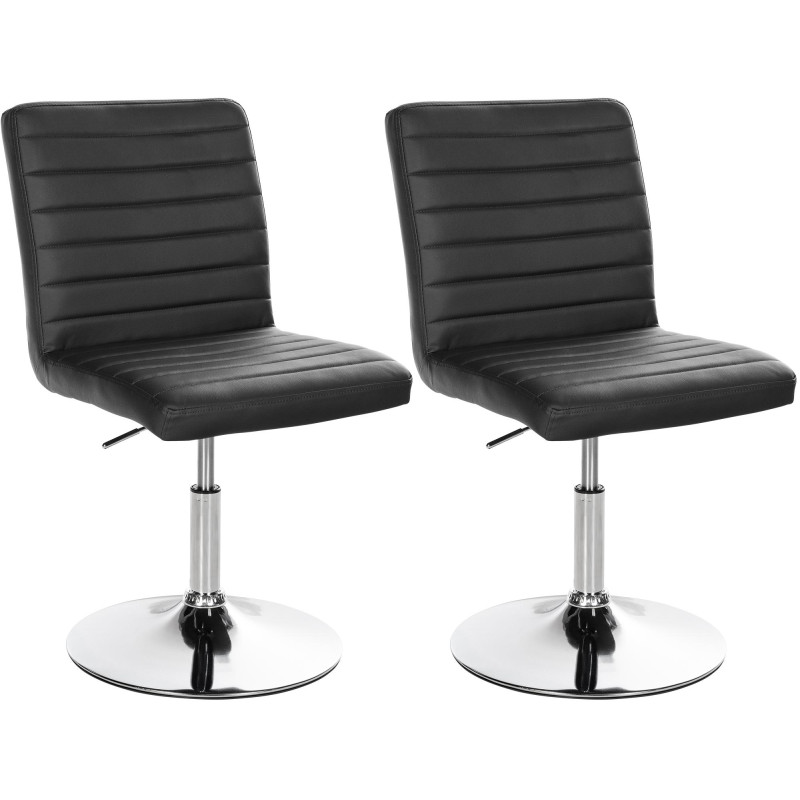 Ensemble de 2 chaises de salle à manger Elvas, similicuir, noires