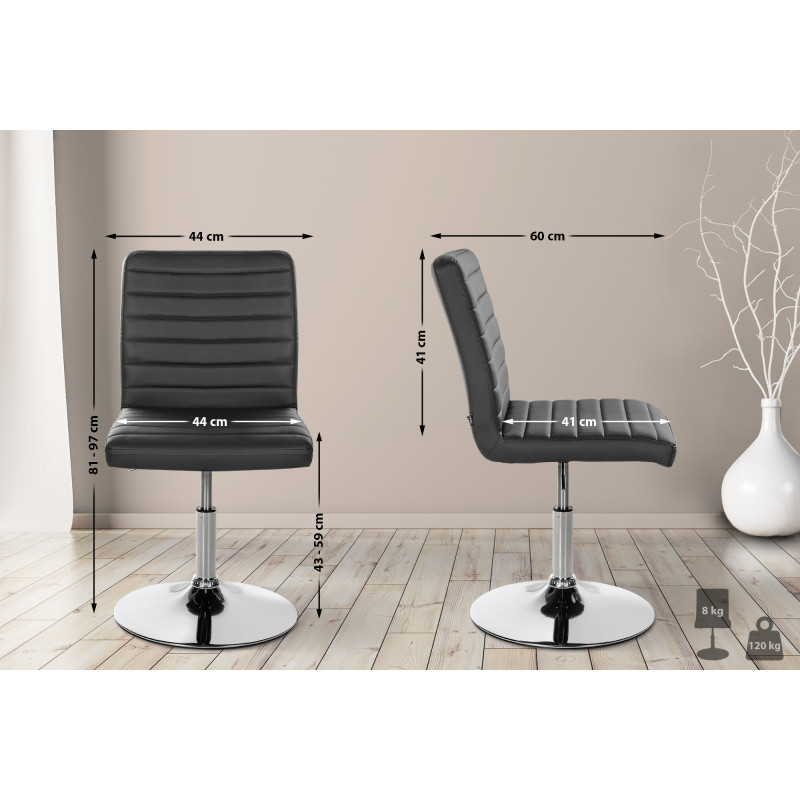 Ensemble de 2 chaises de salle à manger Elvas, similicuir, noires