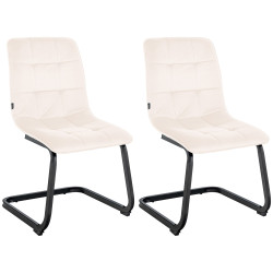 Ensemble de 2 chaises de salle à manger Vermont en velours crème