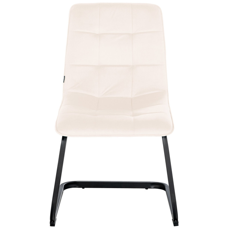 Ensemble de 2 chaises de salle à manger Vermont en velours crème