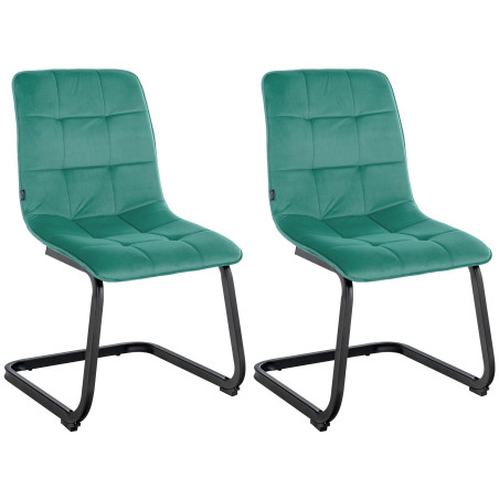 Ensemble de 2 chaises de salle à manger Vermont en velours vert