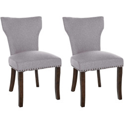 Ensemble de 2 chaises de salle à manger Zadar, tissu gris foncé antique