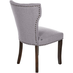 Ensemble de 2 chaises de salle à manger Zadar, tissu gris foncé antique