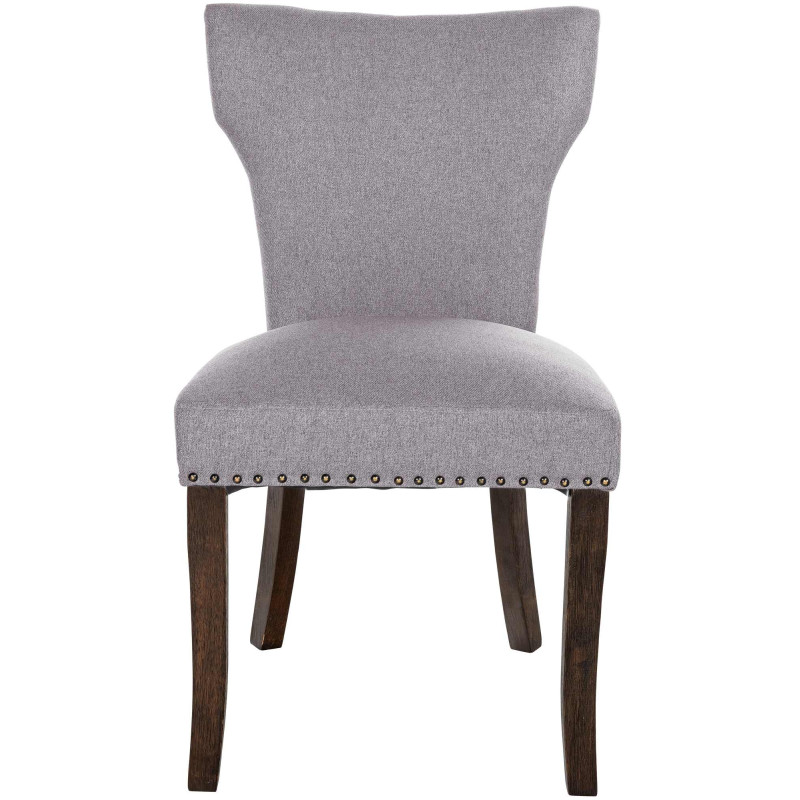 Ensemble de 2 chaises de salle à manger Zadar, tissu gris foncé antique