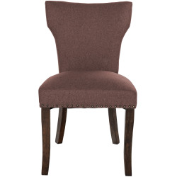 Ensemble de 2 chaises de salle à manger Zadar, tissu marron foncé antique