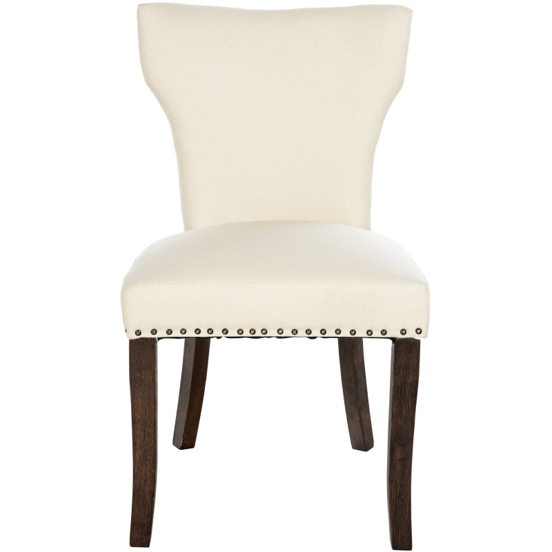 Ensemble de 2 chaises de salle à manger Zadar, tissu crème foncé antique