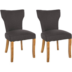 Ensemble de 2 chaises de salle à manger Zadar, tissu gris foncé antique clair