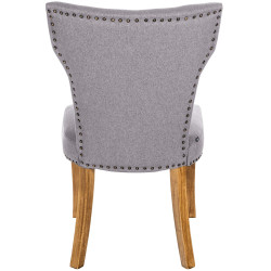 Ensemble de 2 chaises de salle à manger Zadar, tissu gris clair antique