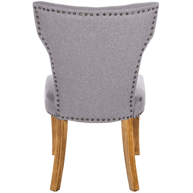 Ensemble de 2 chaises de salle à manger Zadar, tissu gris clair antique