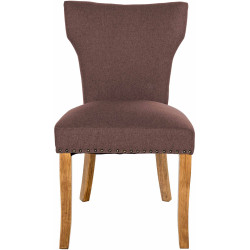 Ensemble de 2 chaises de salle à manger Zadar, tissu marron clair antique