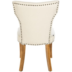 Ensemble de 2 chaises de salle à manger Zadar, tissu crème clair antique