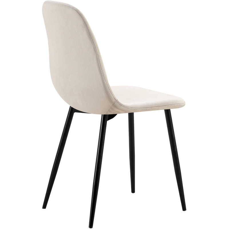 Ensemble de 4 chaises de salle à manger Baxter en velours gris