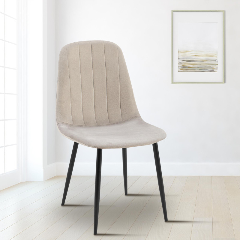 Ensemble de 4 chaises de salle à manger Baxter en velours gris