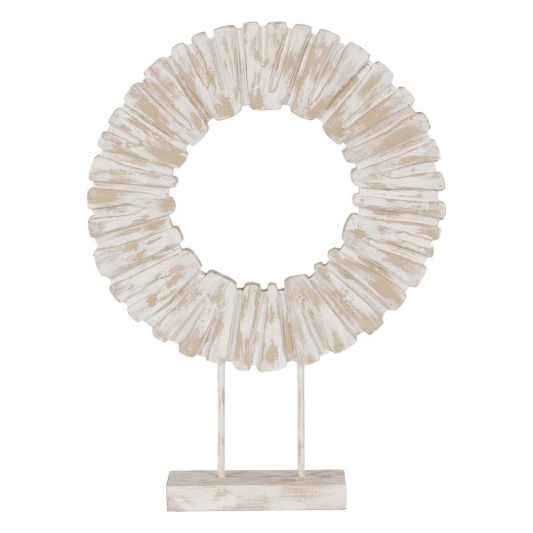 Sculpture Blanc Beige Bois de manguier 45 x 10 x 59 cm