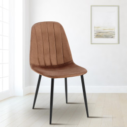 Ensemble de 4 chaises de salle à manger Baxter en velours marron