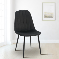 Ensemble de 4 chaises de salle à manger Baxter en velours noir