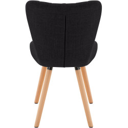 Set de 2 sillas de comedor Elda Negro,Tela