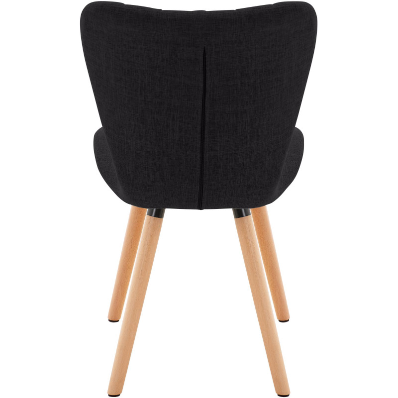 Ensemble de 2 chaises Elda, tissu noir