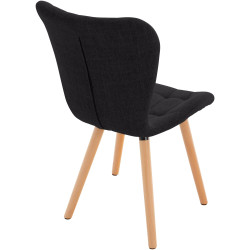 Set de 2 sillas de comedor Elda Negro,Tela