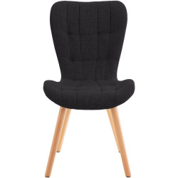 Ensemble de 2 chaises Elda, tissu noir