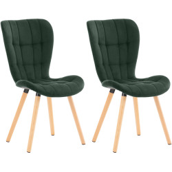 Ensemble de 2 chaises Elda, velours vert