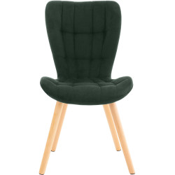 Ensemble de 2 chaises Elda, velours vert