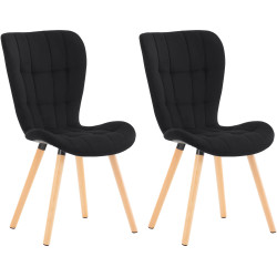Set de 2 sillas de comedor Elda Negro,Terciopelo
