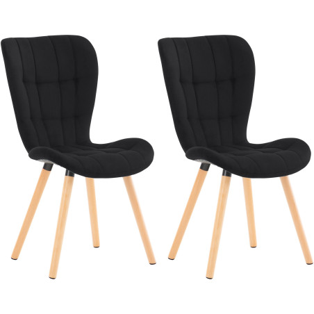 Ensemble de 2 chaises Elda en velours noir