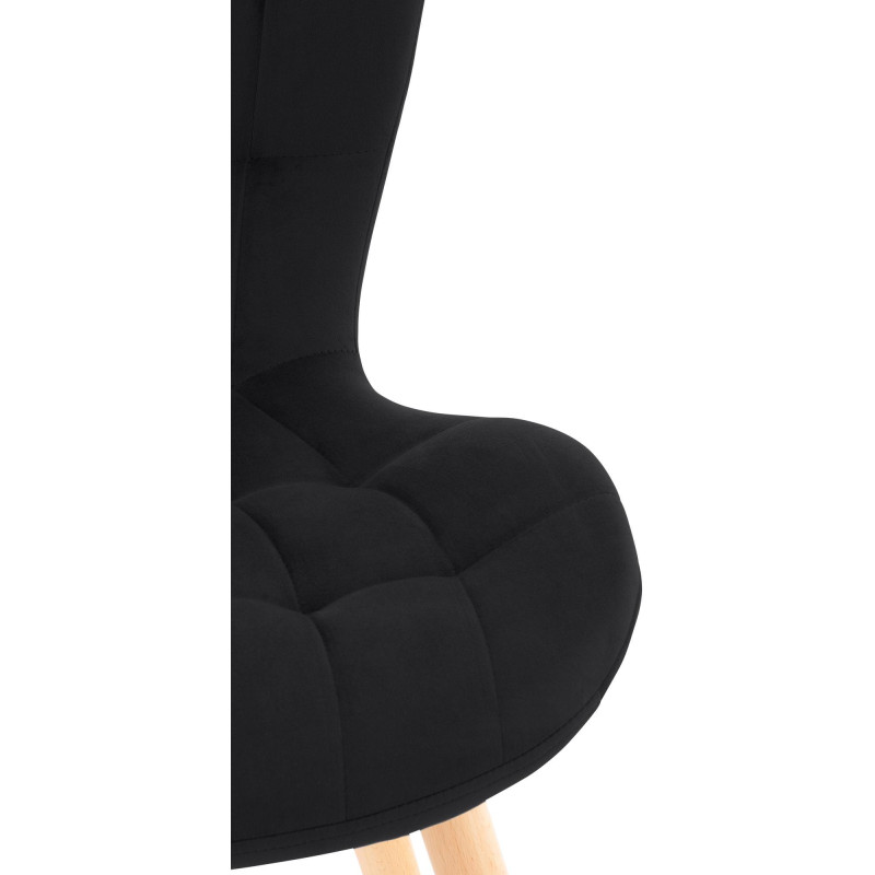 Set de 2 sillas de comedor Elda Negro,Terciopelo