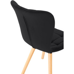 Ensemble de 2 chaises Elda en velours noir