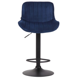 Lot de 2 tabourets de bar Lentini en velours bleu