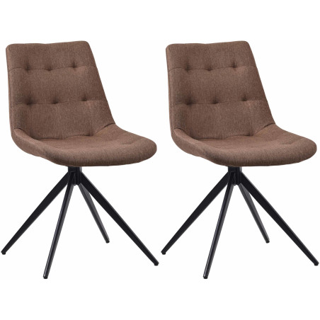 Ensemble de 2 chaises de salle à manger Merna, tissu taupe