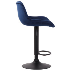 Lot de 2 tabourets de bar Lentini en velours bleu