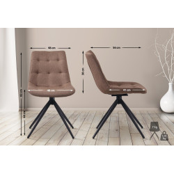 Ensemble de 2 chaises de salle à manger Merna, tissu taupe