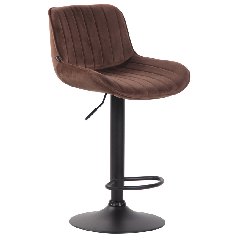Lot de 2 tabourets de bar Lentini en velours brun
