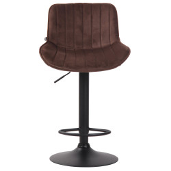 Lot de 2 tabourets de bar Lentini en velours brun