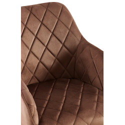 Ensemble de 2 chaises de salle à manger Monett, velours, marron