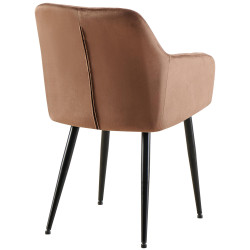 Ensemble de 2 chaises de salle à manger Monett, velours, marron