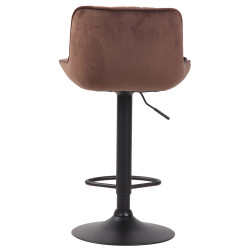 Lot de 2 tabourets de bar Lentini en velours brun