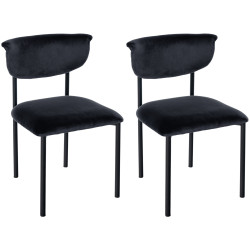 Ensemble de 2 chaises visiteurs Gambell en velours noir
