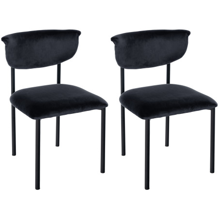 Ensemble de 2 chaises visiteurs Gambell en velours noir