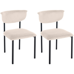Conjunto de 2 sillas de visitante Gambell en terciopelo crema
