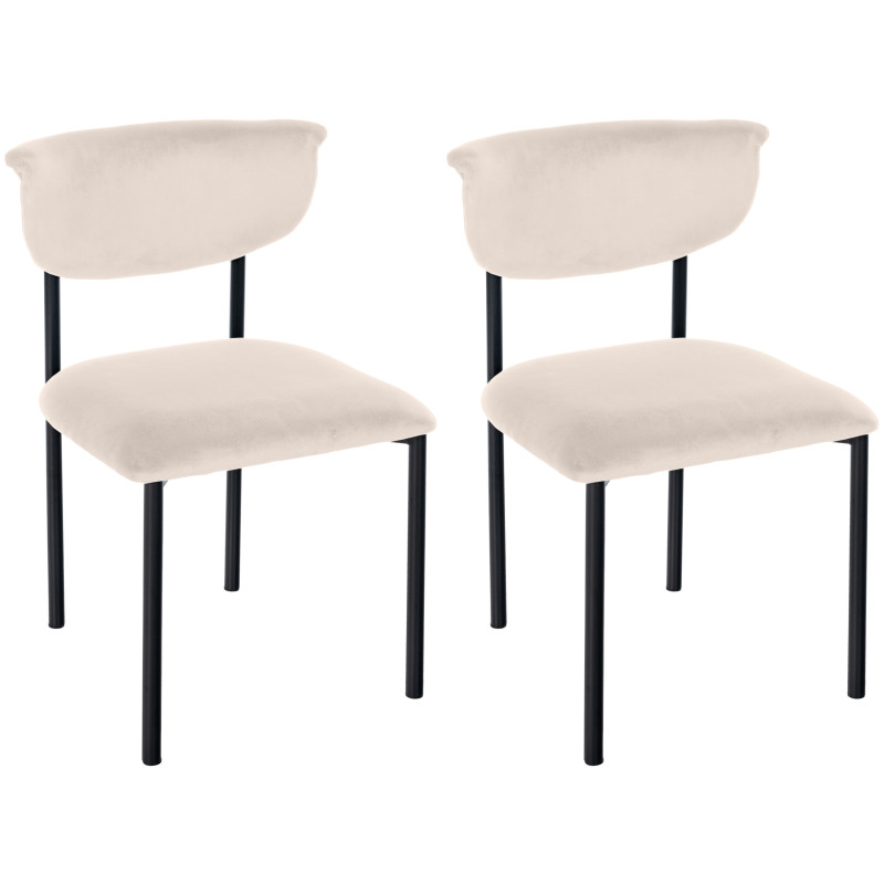 Conjunto de 2 sillas de visitante Gambell en terciopelo crema