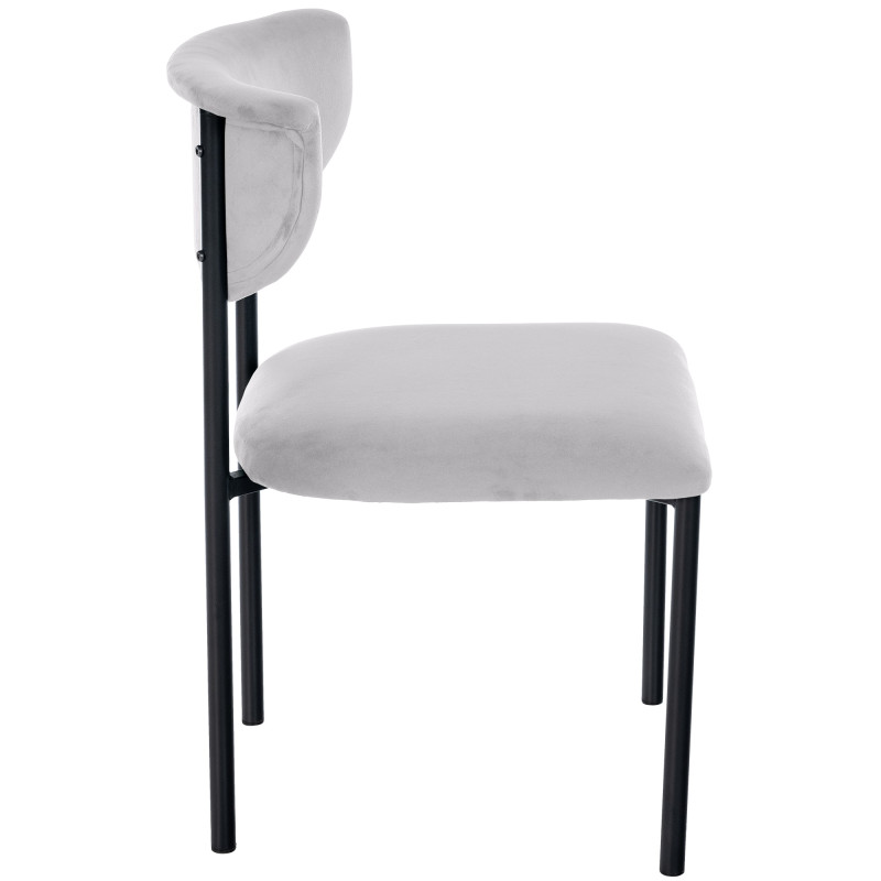 Ensemble de 2 chaises visiteurs Gambell, velours, gris